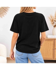 T-shirt femme noir taille unique NY strass du 36 au petit 42