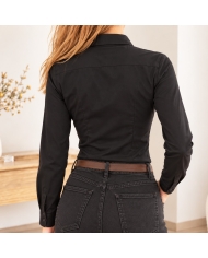 Chemise noire femme Tiffosi Wall Street près du corps