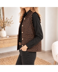Veste Alba femme 100 coton coupe droite sans manches
