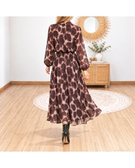 Robe Maëlya en voile manches longues taille unique du 36 au 42